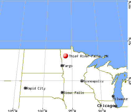 Thief River Falls, Minnesota map