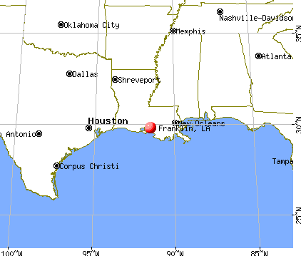 Franklin, Louisiana map