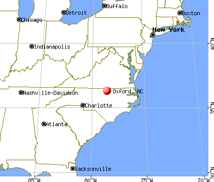 Oxford, North Carolina map
