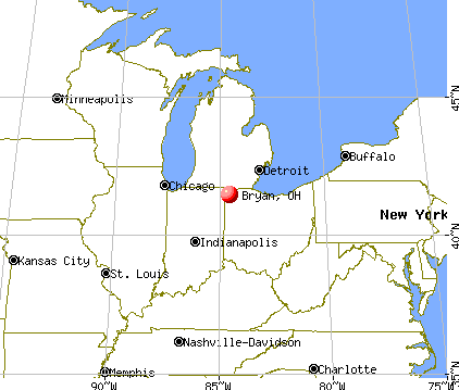 Bryan, Ohio map