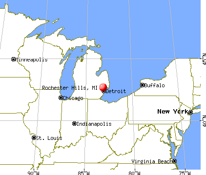 Rochester Hills, Michigan map