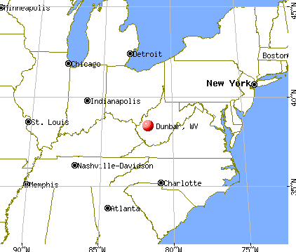 Dunbar, West Virginia map