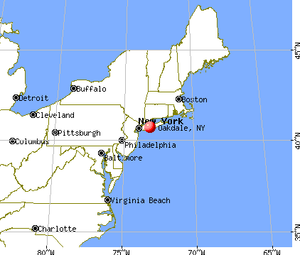 Oakdale, New York map