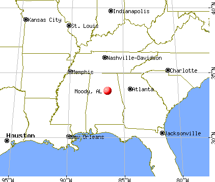 Moody, Alabama map