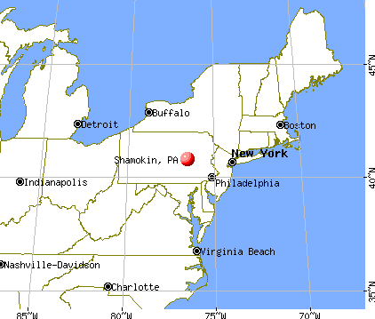 Shamokin, Pennsylvania map