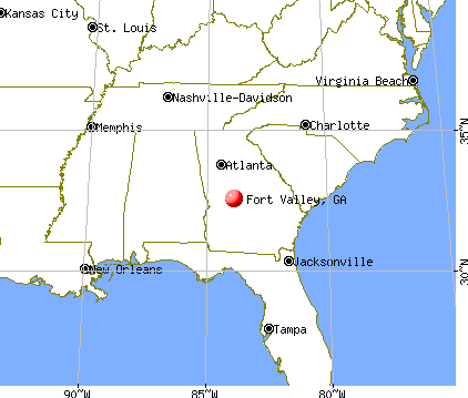 Fort Valley, Georgia map