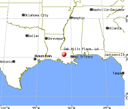 Oak Hills Place, Louisiana map