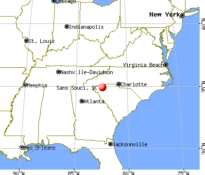Sans Souci, South Carolina map