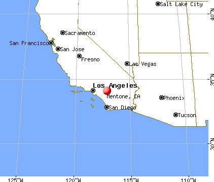 Mentone, California map