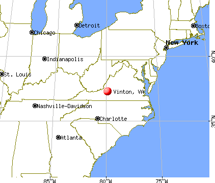 Vinton, Virginia map
