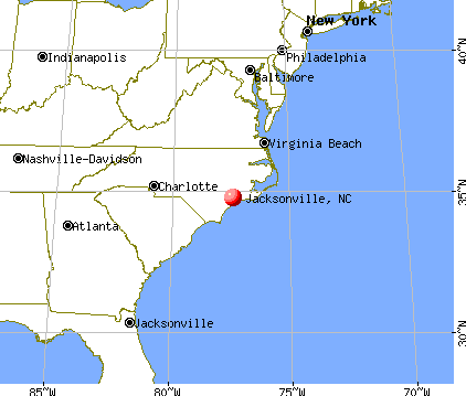 Jacksonville, North Carolina map