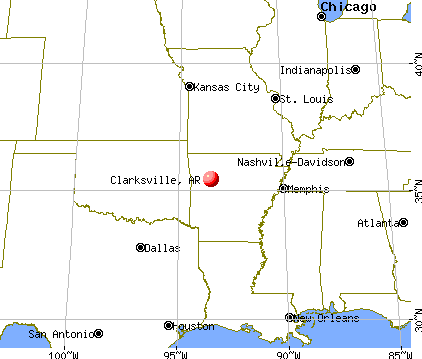 Clarksville, Arkansas map