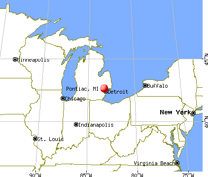 Pontiac, Michigan map