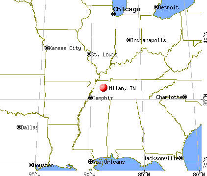 Milan, Tennessee map