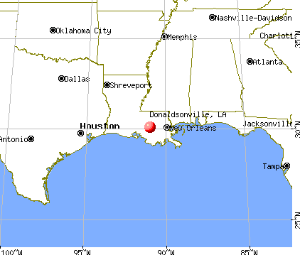 Donaldsonville, Louisiana map