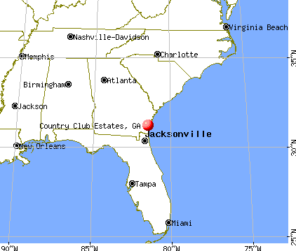 Country Club Estates, Georgia map