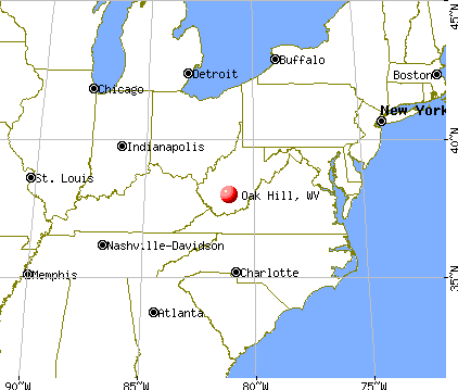 Oak Hill, West Virginia map