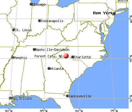Forest City, North Carolina map