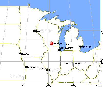 Oregon, Wisconsin map