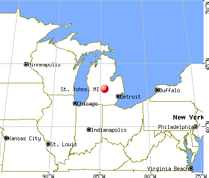 St. Johns, Michigan map