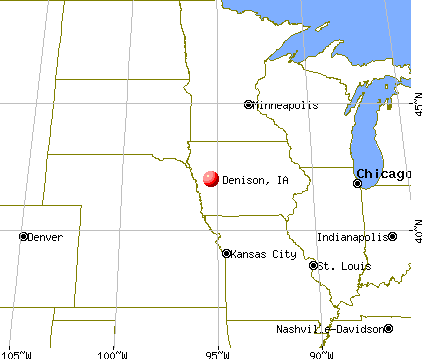 Denison, Iowa map