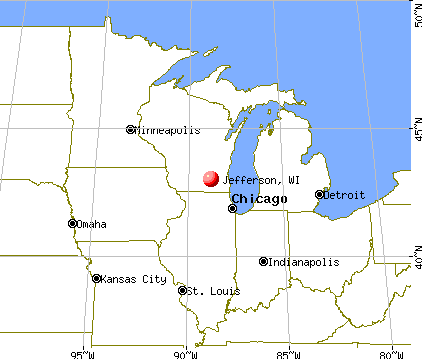 Jefferson, Wisconsin map