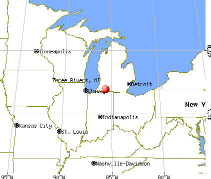 Three Rivers, Michigan map