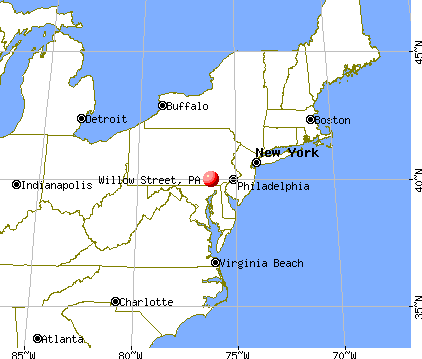 Willow Street, Pennsylvania map