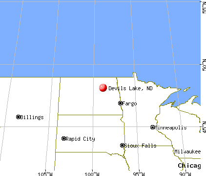 Devils Lake, North Dakota map