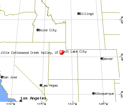 Little Cottonwood Creek Valley, Utah map
