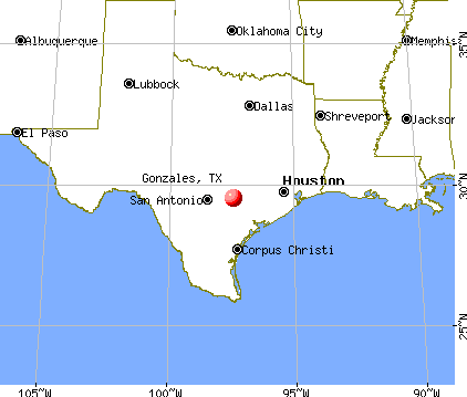 Gonzales, Texas map