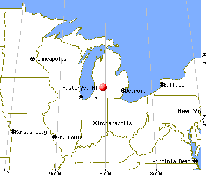 Hastings, Michigan map