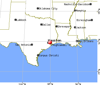 Highlands, Texas map