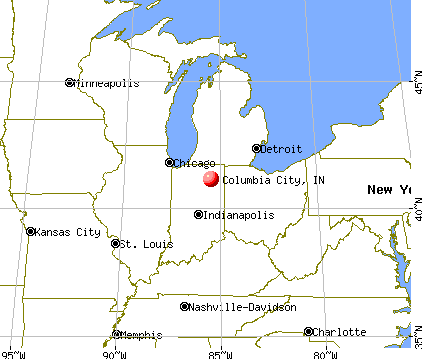 Columbia City, Indiana map