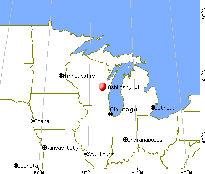 Oshkosh, Wisconsin map