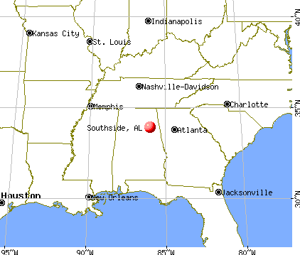 Southside, Alabama map