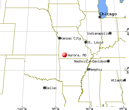Aurora, Missouri map