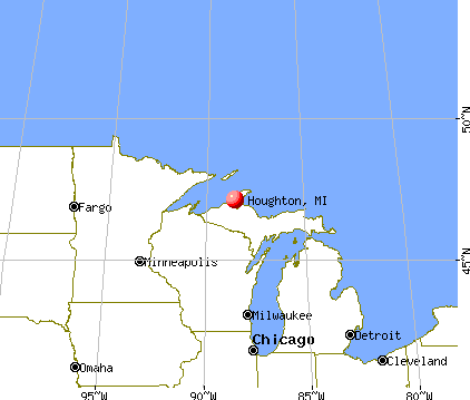 Houghton, Michigan map