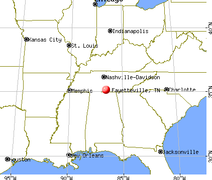 Fayetteville, Tennessee map