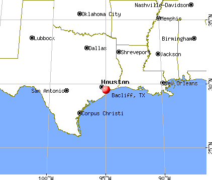 Bacliff, Texas map