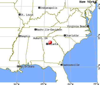 Auburn, Georgia map