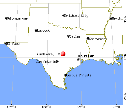 Windemere, Texas map
