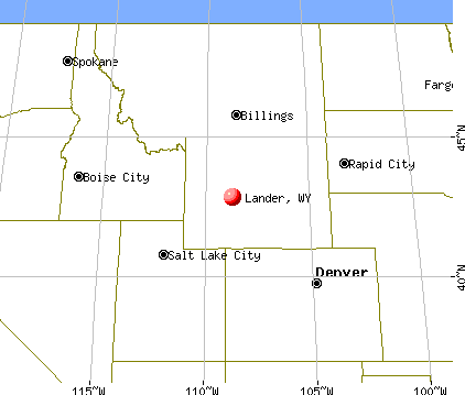 Lander, Wyoming map