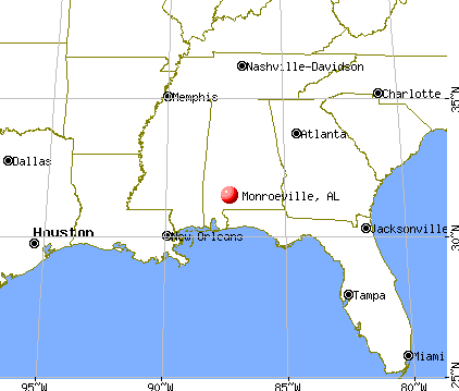 Monroeville, Alabama map