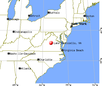 Lake Monticello, Virginia map