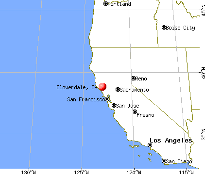 Cloverdale, California map