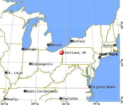 Cortland, Ohio map