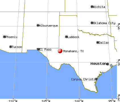 Monahans, Texas map