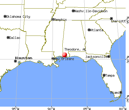 Theodore, Alabama map
