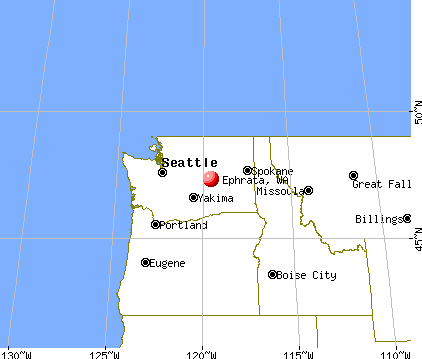 Ephrata, Washington map
